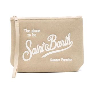 MC2 Saint Barth Clutches, female, Beige, Size: ONE SIZE Aline Canvas Clutch
