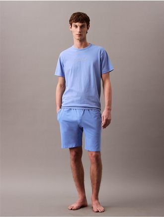 Calvin Klein Mens Icon Cotton Stretch Sleep Shorts - Blue - XL