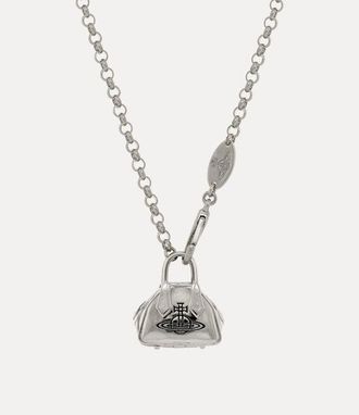 Vivienne Westwood Yasmine Long Pendant Necklace Silver Brass Women
