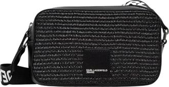 Karl Lagerfeld Gevlochten Schoudertas - Dames - Schoudertassen - Zwart - ONE Size - Polyester - Tassen