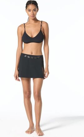 Michael Kors Oval Link Crepe Solids Coverup Skirt in Black at Nordstrom, Size X-Small