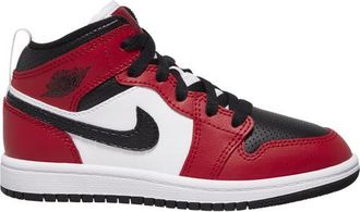Nike Jordan Boys AJ 1 Mid - Preschool Basketball Shoes Black/Gym Red/Black Size 10.5