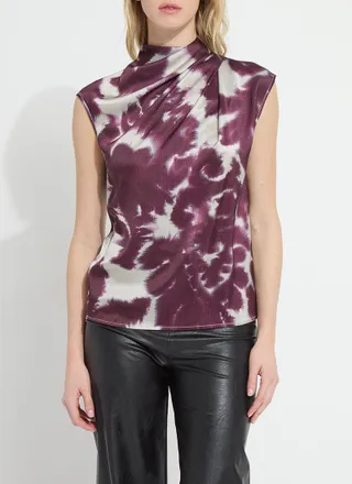 Lyss&eacute; Rosalind High Neck Draped Blouse
