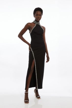 Karen Millen Petite Premium Embellished Ponte Jersey Midi Dress