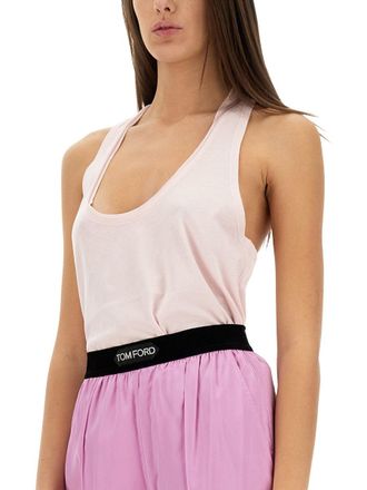 Tom Ford Cotton Modal Blend Jersey Top - Pink