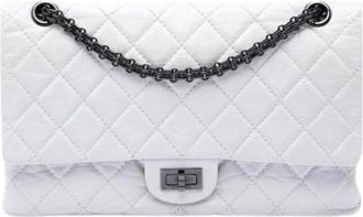 Chanel Pre-owned Classic Double Flap Shoulder Bag - Dames - Vintage Schoudertas - Wit - ONE Size - Leer - Vintage