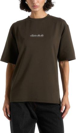 Mani&egrave;re De Voir Unisex Signature Relaxed Fit Cotton T-Shirt in Olive at Nordstrom, Size Xx-Small