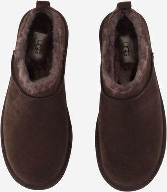 UGG Womens Ankle Boots Classic Micro Suede Dark Brown