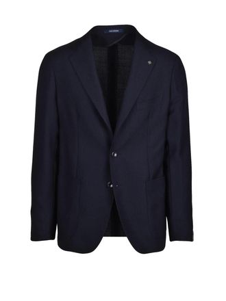 Tagliatore Midnight Blue Rounded Virgin Wool-Cashmere Blazer