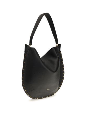 Isabel Marant Womens Oskan Hobo Shoulder Bag Black Calf Leather Bos Taurus