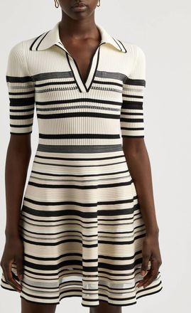 Jonathan Simkhai Dessie Mini Dress In Black Stripe