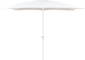LOLAhome Parasol de jardín apertura manivela Alba rectangular blanco