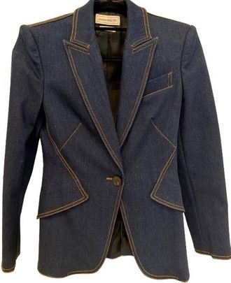 Alexander McQueen Denim Blazer Size 38/91