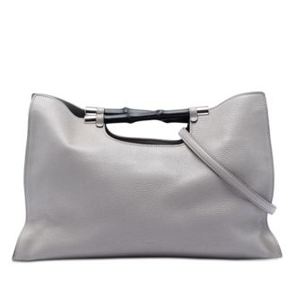Gucci Pre-owned Gucci Medium Calfskin Bamboo Daily Shopper Satchel Ladies FW82E7053TQXU3KL