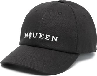 Alexander McQueen Cappello da baseball con ricamo - Nero