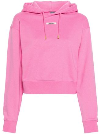 Jacquemus Le Hoodie Gros Grain cotton top - women - Cotton - M - Pink