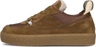 Shabbies Amsterdam Schoenen, Dames, Bruin, 41 EU, Faux Fur Lage Top Sneakers