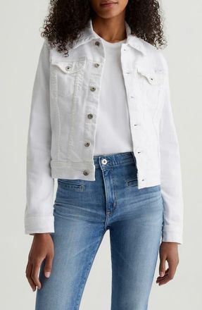 AG - Adriano Goldschmied Robyn Denim Trucker Jacket in White at Nordstrom, Size X-Small