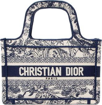 Dior Blue Canvas Toile De Jouy Mini Book Tote (Authentic Pre-Loved)