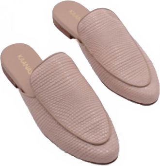 Kaanas Womens Sardinia Leather Mule In Beige