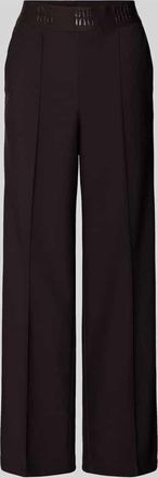 Oui Hose mit elastischem Bund in Dunkelbraun, Größe 36