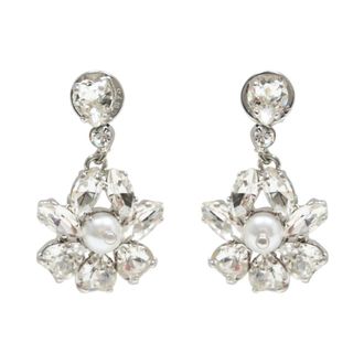 Simone Rocha Heartbloom Drop Earrings - female - Simone Rocha - Earrings - White - ONE SIZE - Accessories