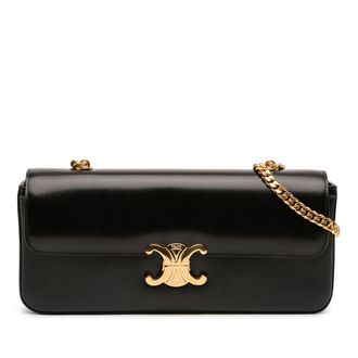 Celine Pre-owned Celine Shiny Calfskin Triomphe Chain Shoulder Bag Ladies LR5Z4ERMTUH4AW9A