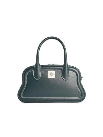 Bally Unda Algenfarbene Granat-Lear-Tasche
