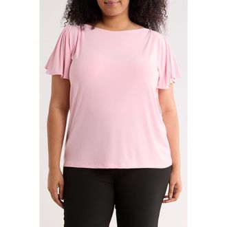 Anne Klein Cascade Flutter Sleeve Top in Rose Water at Nordstrom Rack, Size 3 X