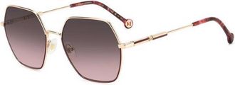 Carolina Herrera Brown Pink Shaded Hexagonal Ladies Sunglasses HER 0183/S 0NOA/M2 55