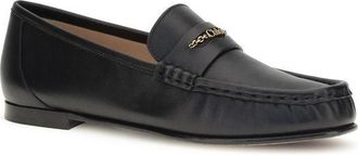 Chlo&eacute; Womens Black Calf Leather Bos Taurus Slip-On Loafers
