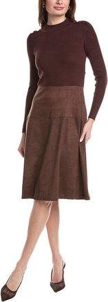 T Tahari Funnel Neck Midi Dress