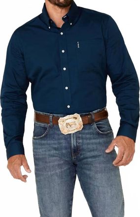 Cinch Modern Fit Long Sleeve Button-Down Shirt In Blue