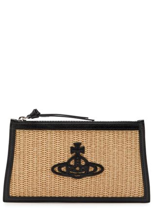 Vivienne Westwood Logo-appliqu&eacute;d Raffia Clutch - Natural - One Size
