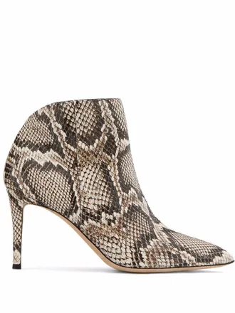 Giuseppe Zanotti Tysha snakeskin-effect boots - women - Calf Leather/Calf Leather/Rubber/Calf Leather - 36 - Black