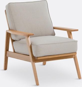 La Redoute Interieurs Vintage fauteuil in eik en katoen/linnen, Linna