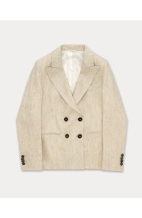 Fortela Bastien Classic Linen Jacket in Cream at Nordstrom, Size 44 Eu