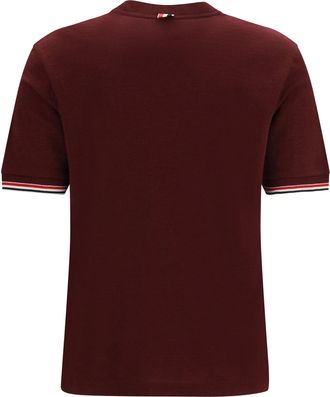 Thom Browne Womens Wool-Blend T-Shirt Burgundy T-Shirts And Polos