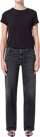 A Gold E Harper Mid Rise Relaxed Straight Jean In Hush