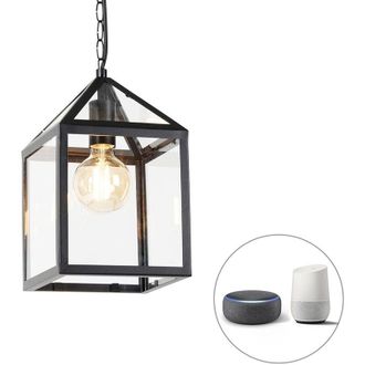 QAZQA Smart Outdoor Pendant Black IP23 incl. Wifi G95 - Amsterdam