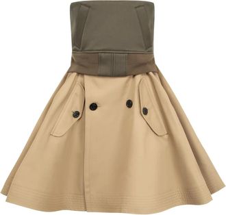 sacai Strapless Dress - Dames - Korte rokken - Veelkleurig - S - Katoen - Rokken