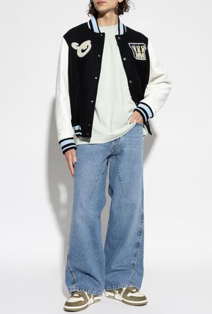 Off-white T-shirt With Logo, Mens, Green