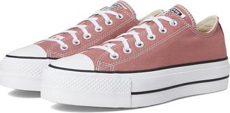 Converse Chuck Taylor All Star Low-Top Lift Platform Sneaker Womens Cold Weather Boots Light Saddle/Natural Ivory/Black : 8 Medium, Canvas