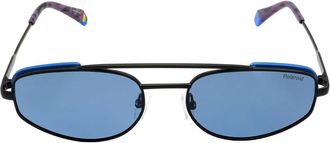 Polaroid Poilarized Blue Oval Unisex Sunglasses PLD 6130/S 0OY4/C3 55