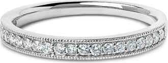 House of Brilliance 14K Gold 1/4 Cttw Round Diamond Milgrain Wedding Band