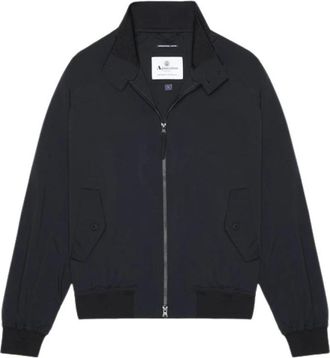 Aquascutum Stretch Harrington Jack Waterafstotend - Heren - Zomerjassen - Blauw - L - Polyester - Jassen