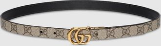 Gucci GG Marmont Reversible Thin Belt, Beige, GG Canvas