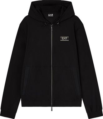 Emporio Armani Textured Technical Fabric Zip-Up Hoodie