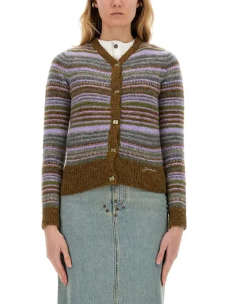 Ganni Striped Cardigan