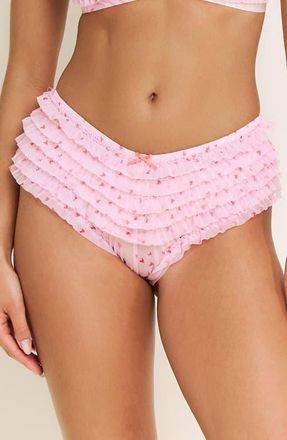 Honeydew Intimates Rumba Ruffle Hipster Panties in Marzipan Hearts at Nordstrom, Size X-Small